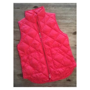 J Crew Coral Puffer Vest